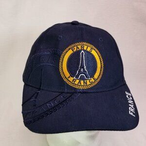 Paris France Unisex Baseball Cap Hat OS City Of Light Souvenir Embroidery Navy